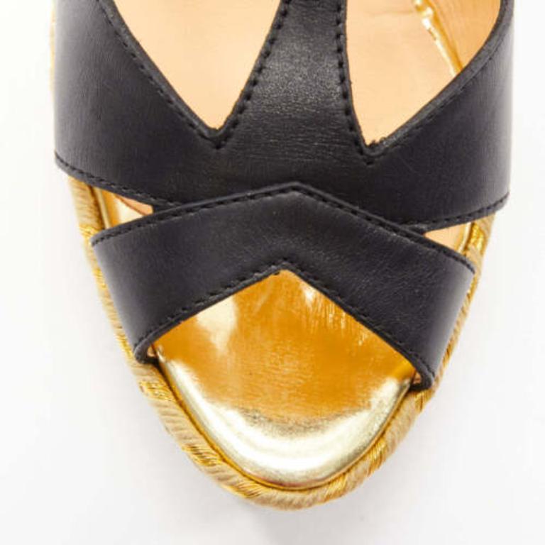 CHRISTIAN LOUBOUTIN Trotolita 140 brown leopard horsehair platform wedges EU36 1