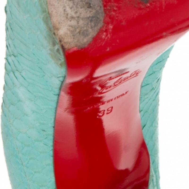 Christian Louboutin Turquoise Green Python Very Prive Pumps Size 39 Pour femmes en vente