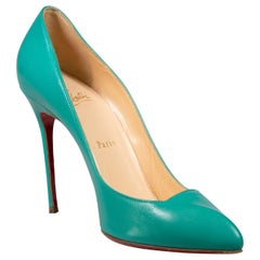Christian Louboutin Turquoise Leather Point Pumps Size IT 38.5