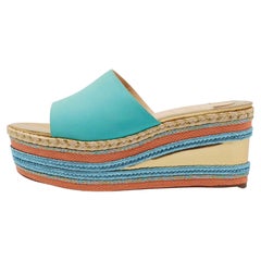 Christian Louboutin Sandali Myriama in pelle nabuk turchese taglia 41