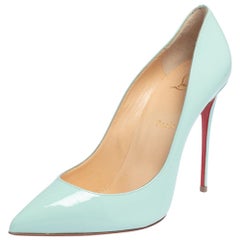Christian Louboutin Turquoise Patent Leather So Kate Pumps Size 40.5