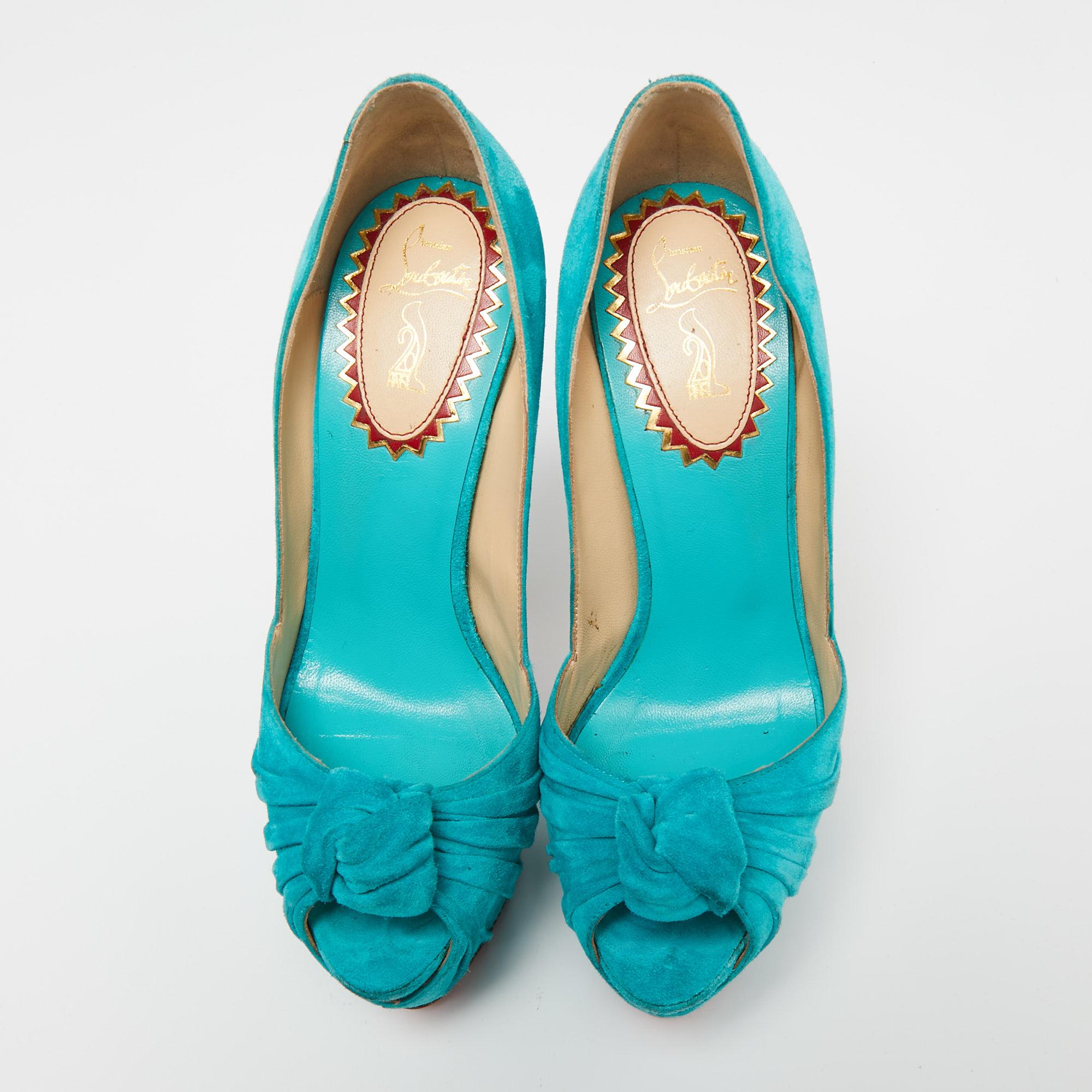 Turquoise louboutin heels online