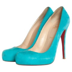 Christian Louboutin, Turquoise suede pumps