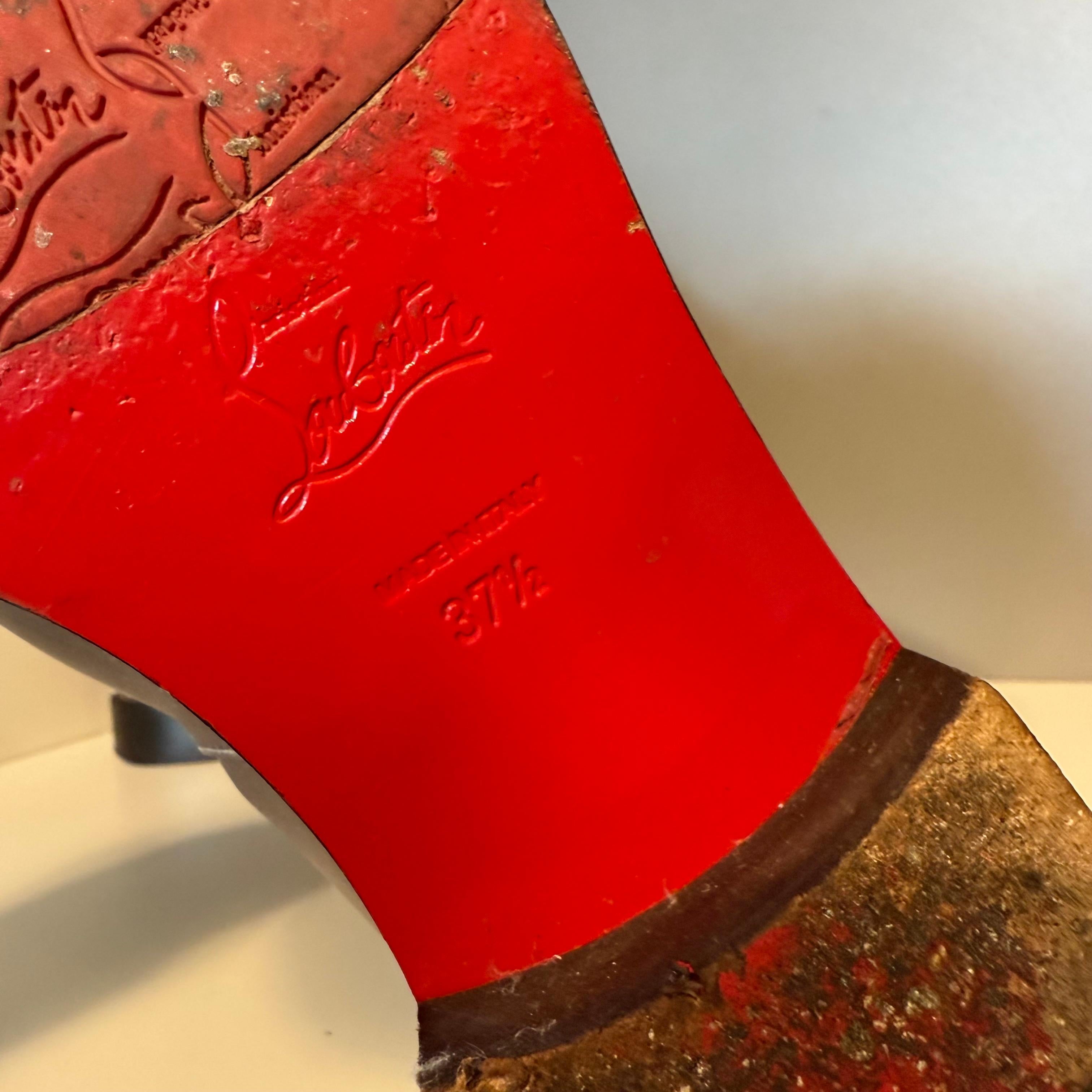 Christian Louboutin Botas de piel de tórtola IT 37.5 en venta 4