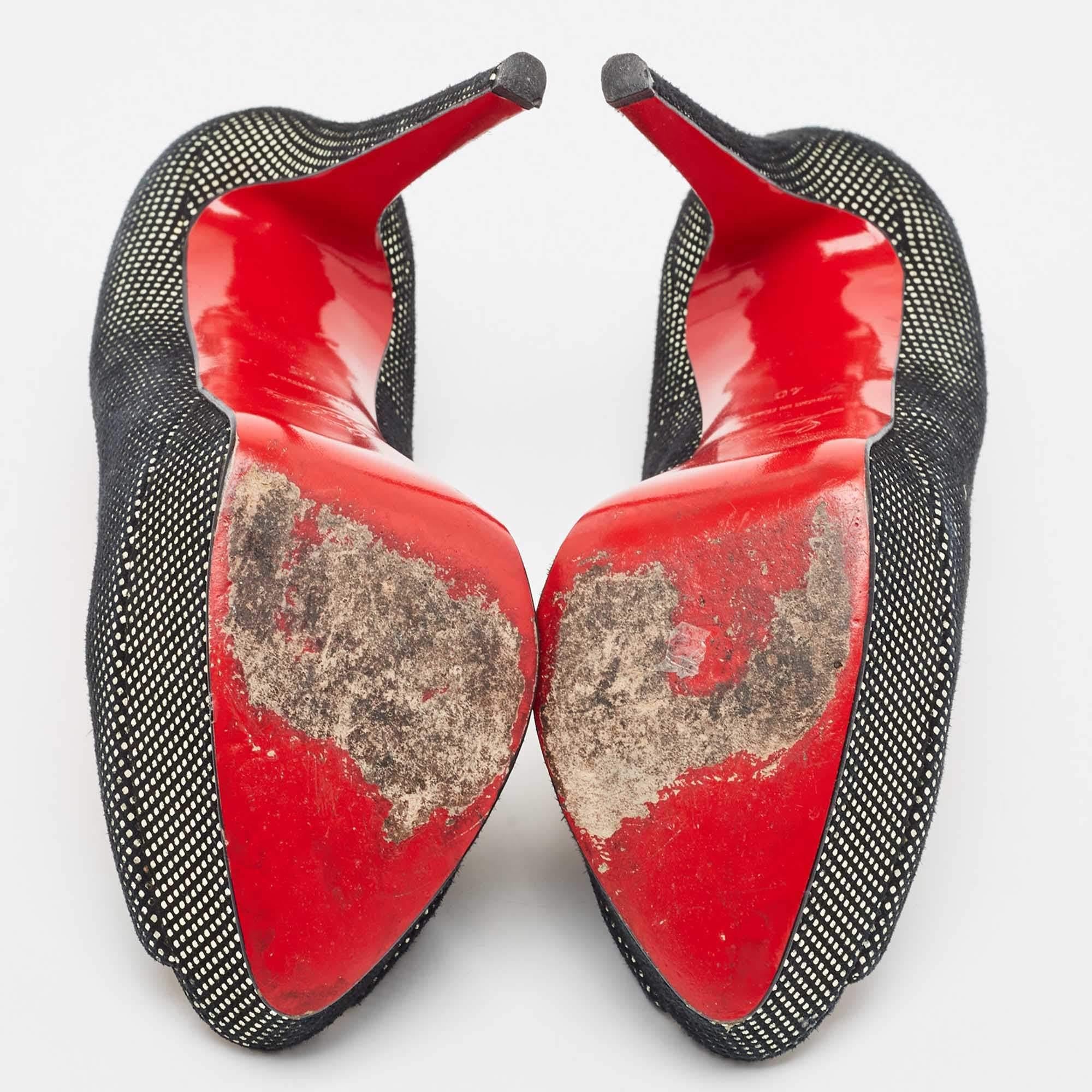 Christian Louboutin escarpins Lady Peep en daim stratifié deux tons, taille 40 en vente 1