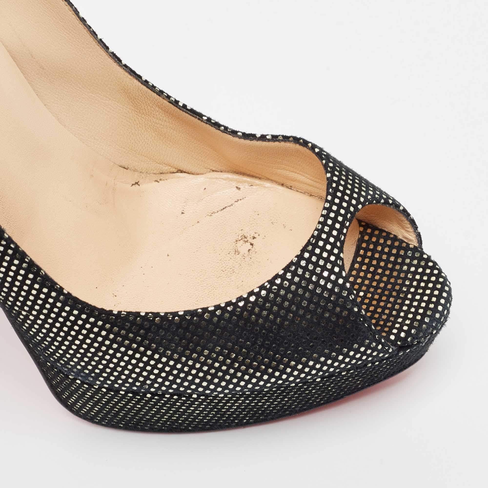 Christian Louboutin escarpins Lady Peep en daim stratifié deux tons, taille 40 en vente 3