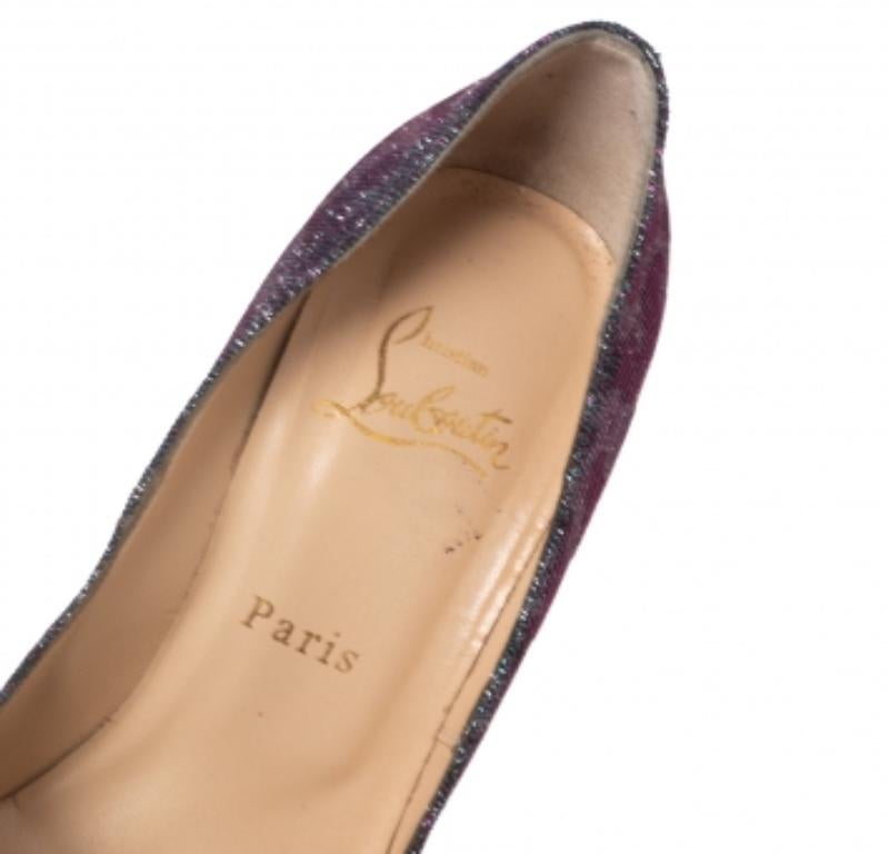 Christian Louboutin - Escarpins bicolores en tissu lamé imprimé léopard - Taille 37,5 Pour femmes en vente