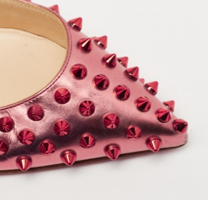 Christian Louboutin Bombas Pigalle con pinchos de cuero metalizado bicolor talla 38.5 en venta 2