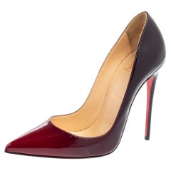 Christian Louboutin So Kate-Pumps aus zweifarbigem Lackleder, Größe 38