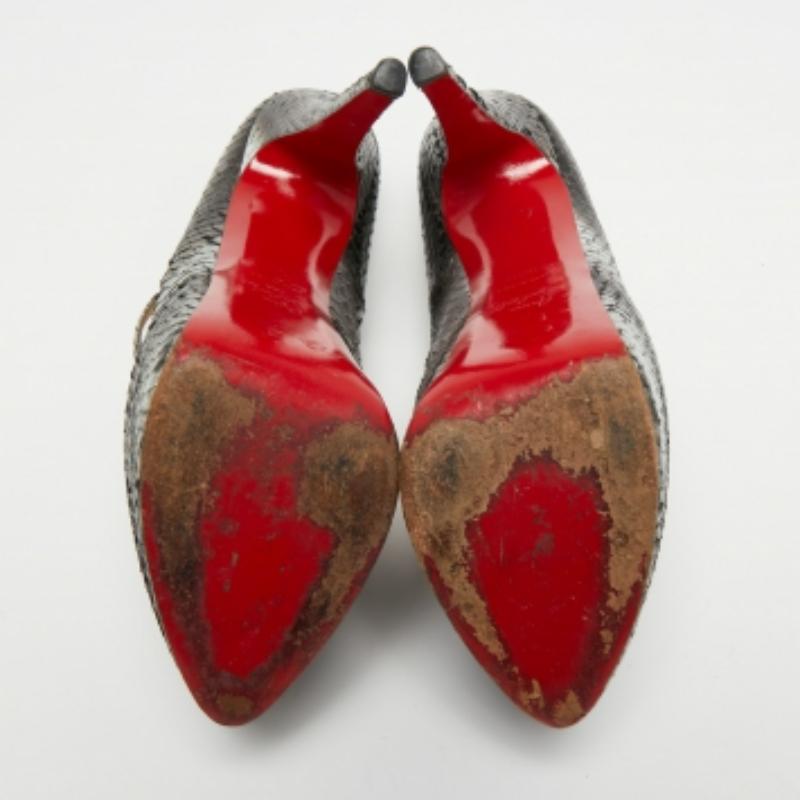 Christian Louboutin Lady Daf Pumps in pitone bicolore misura 39,5 in vendita 3