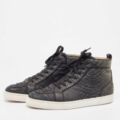 Christian Louboutin Zweifarbige Python Rantus Orlato High Top Turnschuhe Größe 43
