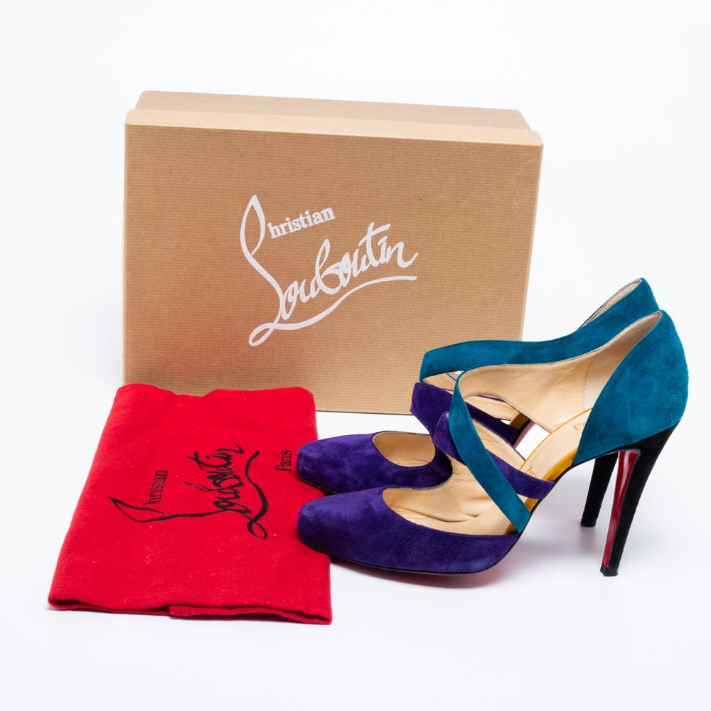 Christian Louboutin Two-Tone Suede Citoyenne Pumps Size 39.5 For Sale 1