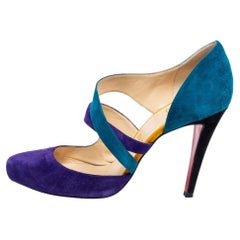 Used Christian Louboutin Two-Tone Suede Citoyenne Pumps Size 39.5