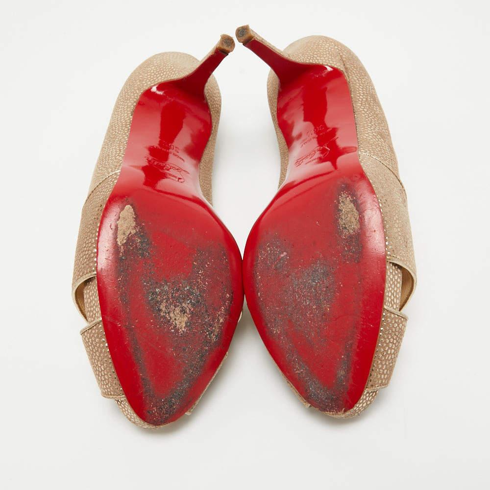 Christian Louboutin escarpins en cuir texturé deux tons, taille 36,5 en vente 1