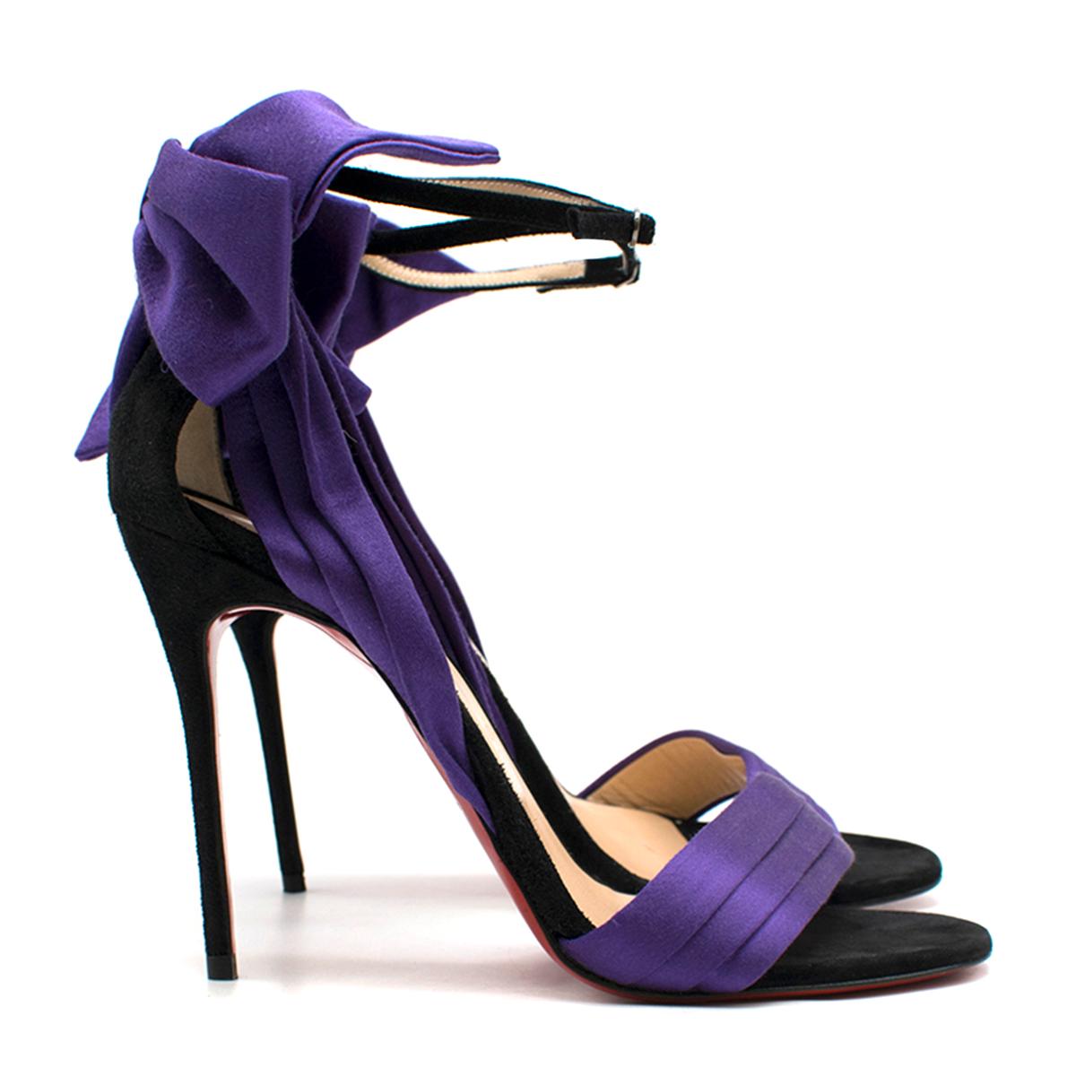 Christian Louboutin Vampanodo purple satin sandals US 8 For Sale at 1stDibs