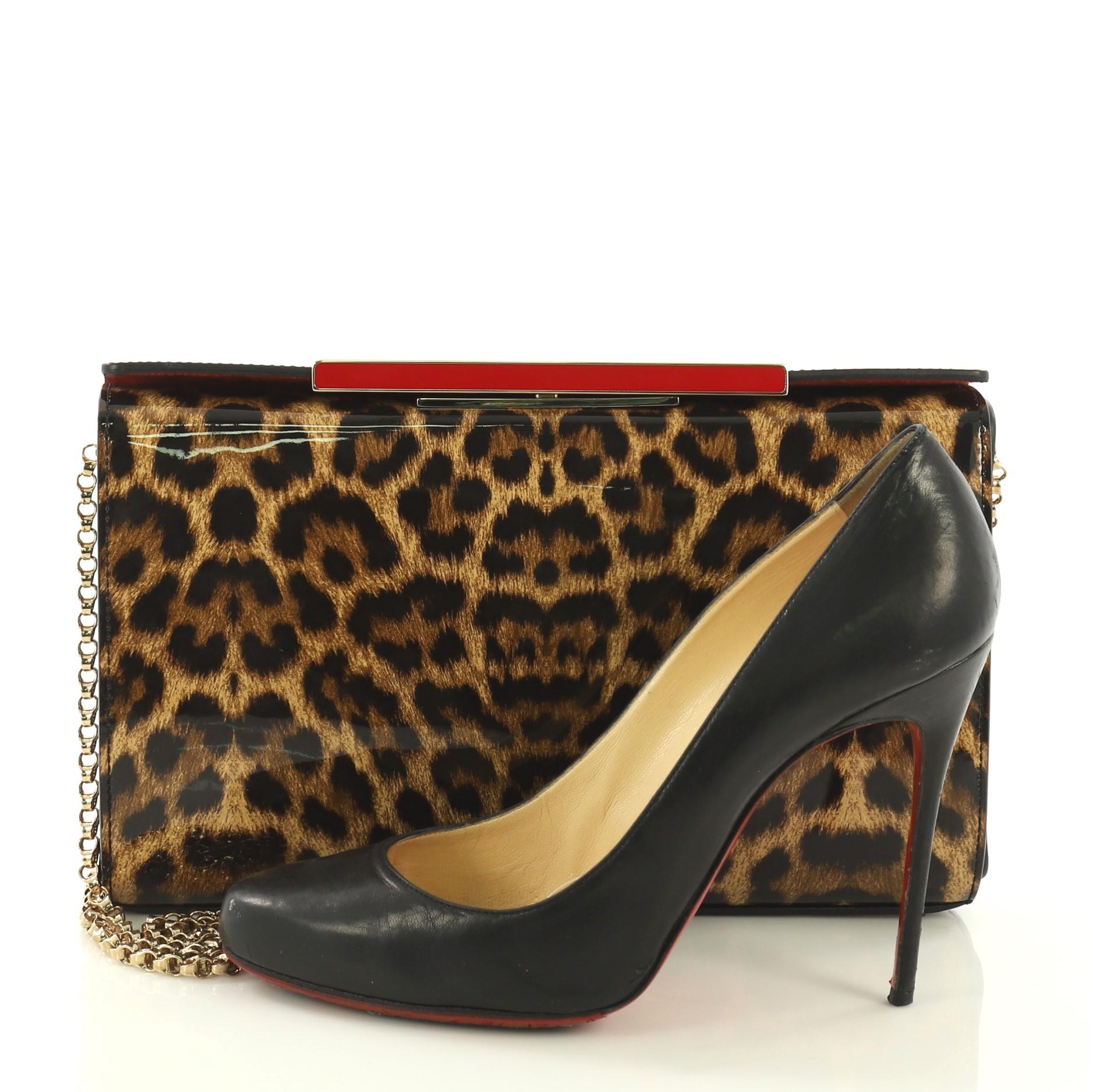 Christian Louboutin Vanite Clutch Printed Patent Small In Excellent Condition In NY, NY