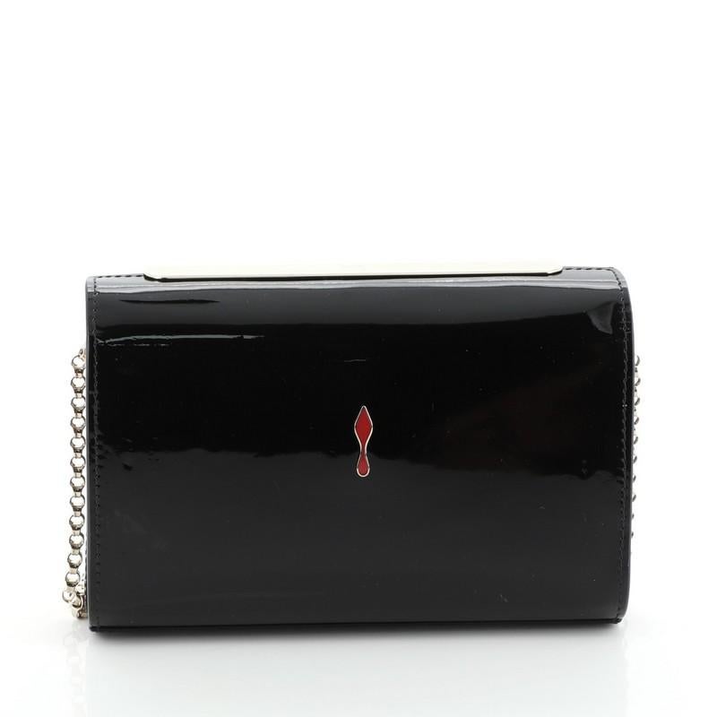 Christian Louboutin Vanite Clutch Velvet with Floral Applique Mini In Good Condition In NY, NY