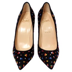 Christian Louboutin Veau Velour Follies Clair De Lune Stiletto Pumps