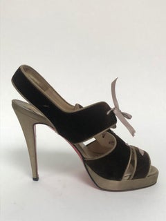 CHRISTIAN LOUBOUTIN Velvet lace up sandals