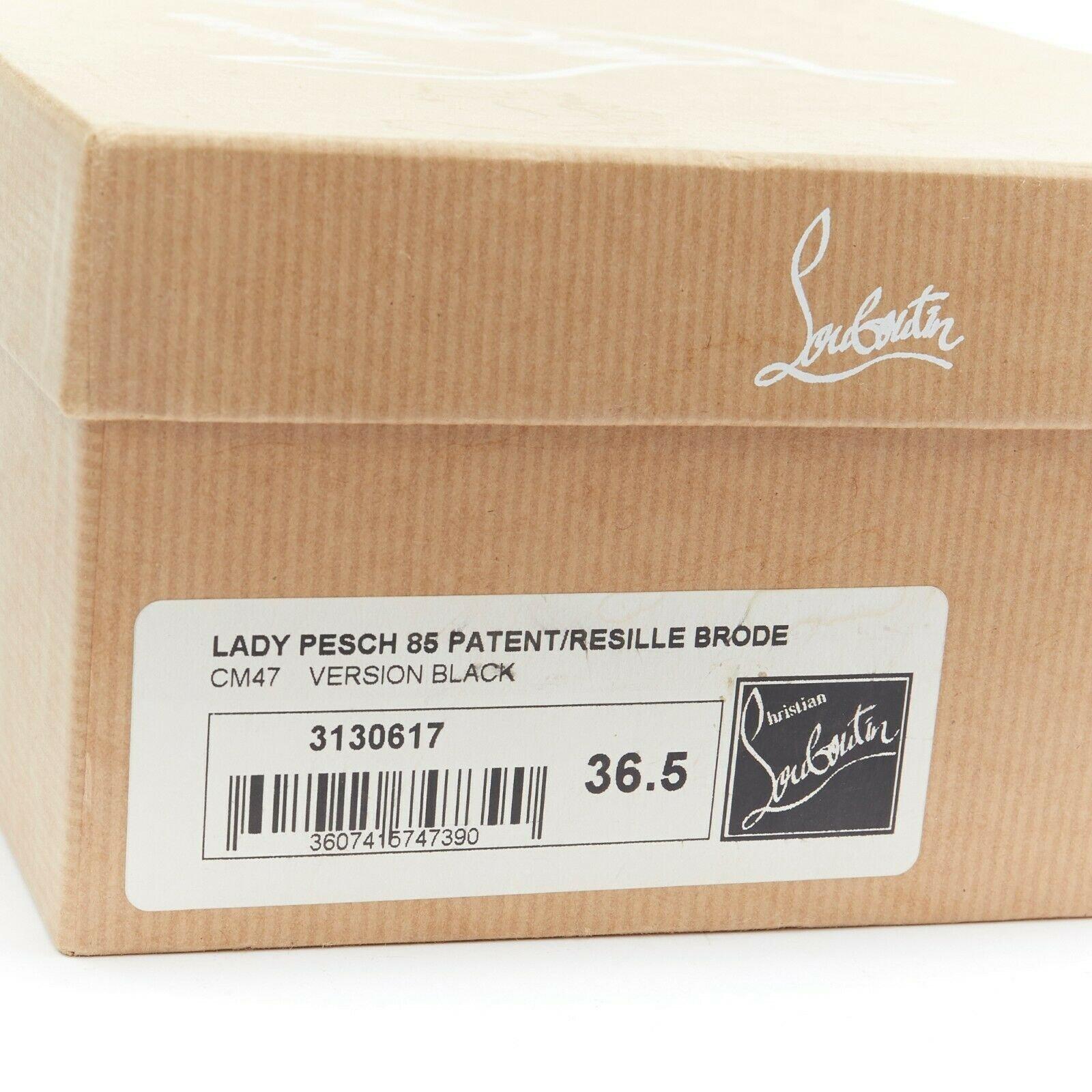 CHRISTIAN LOUBOUTIN Vendome Sling 120 teal patent leather peep toe heels EU36.5 7