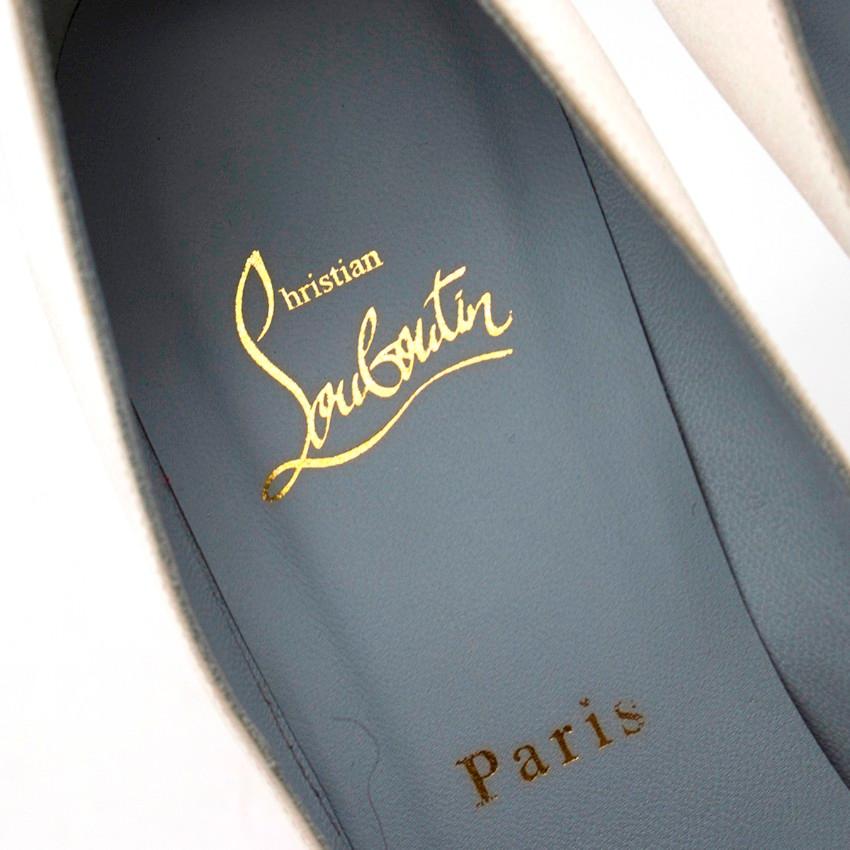 Christian Louboutin Very Prive 120mm off-white satin pumps US 8.5 1