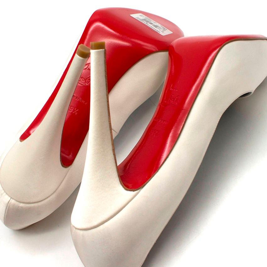 Christian Louboutin Very Prive 120mm off-white satin pumps US 8.5 2