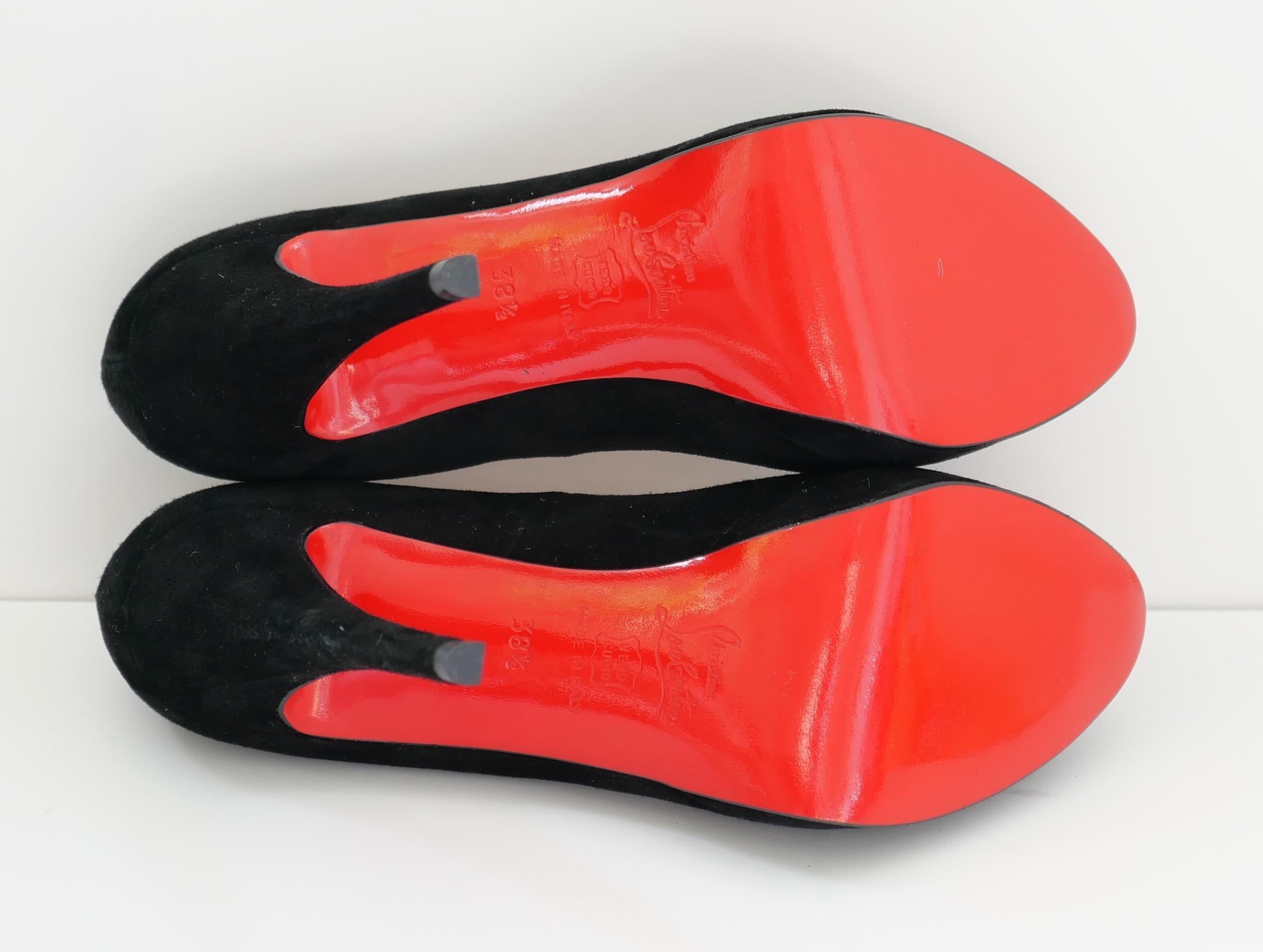 Christian Louboutin Very Prive Black Suede Heels For Sale 1