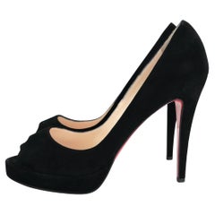 Christian Louboutin Very Prive Schwarze Wildleder Heels
