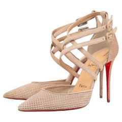 Christian Louboutin Victorilla 100 Veau Velour Pumps Sz 38