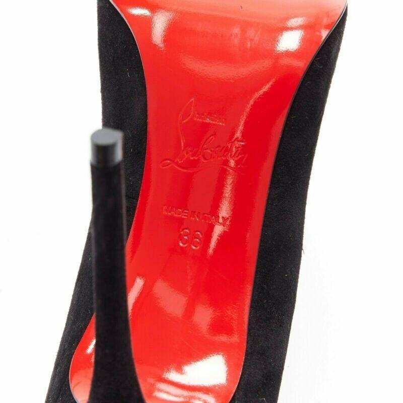 CHRISTIAN LOUBOUTIN Victorina 100 black suede flame point toe pumps EU36 5