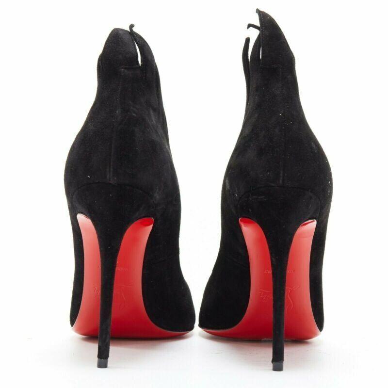 Women's CHRISTIAN LOUBOUTIN Victorina 100 black suede flame point toe pumps EU36
