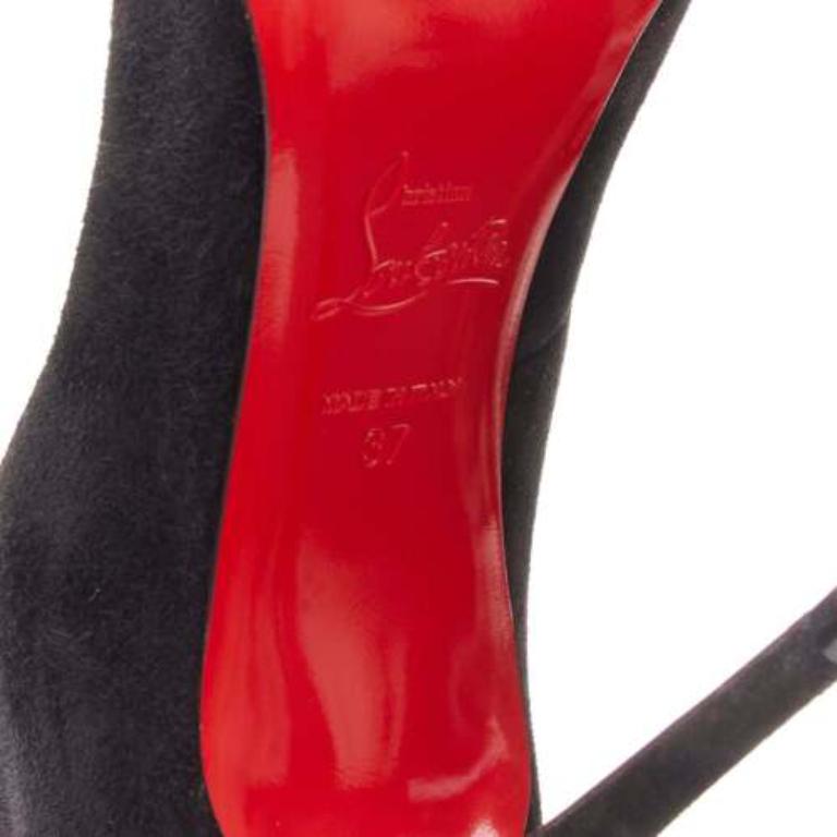 CHRISTIAN LOUBOUTIN Victorina Flame black suede stiletto pigalle pump EU37 For Sale 5