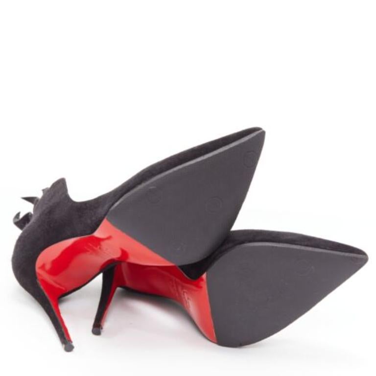 CHRISTIAN LOUBOUTIN Victorina Flame black suede stiletto pigalle pump EU37 For Sale 6