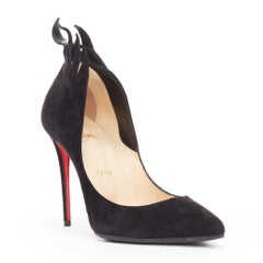 CHRISTIAN LOUBOUTIN Victorina Flame black suede stiletto pigalle pump EU37