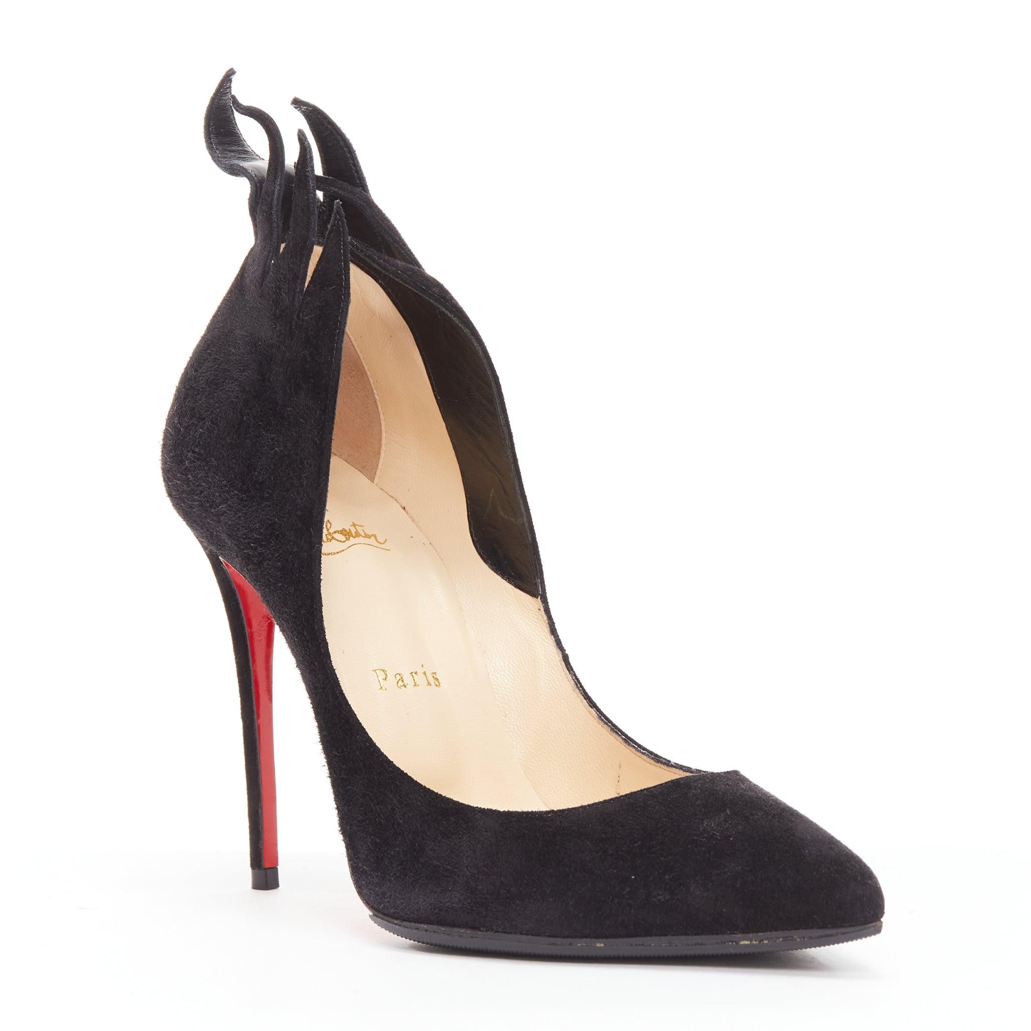 CHRISTIAN LOUBOUTIN Victorina Flame black suede stiletto pigalle pump EU37
Reference: NKLL/A00111
Brand: Christian Louboutin
Model: Victorina Flame
Material: Suede
Color: Black
Pattern: Solid
Lining: Brown Leather
Made in:
