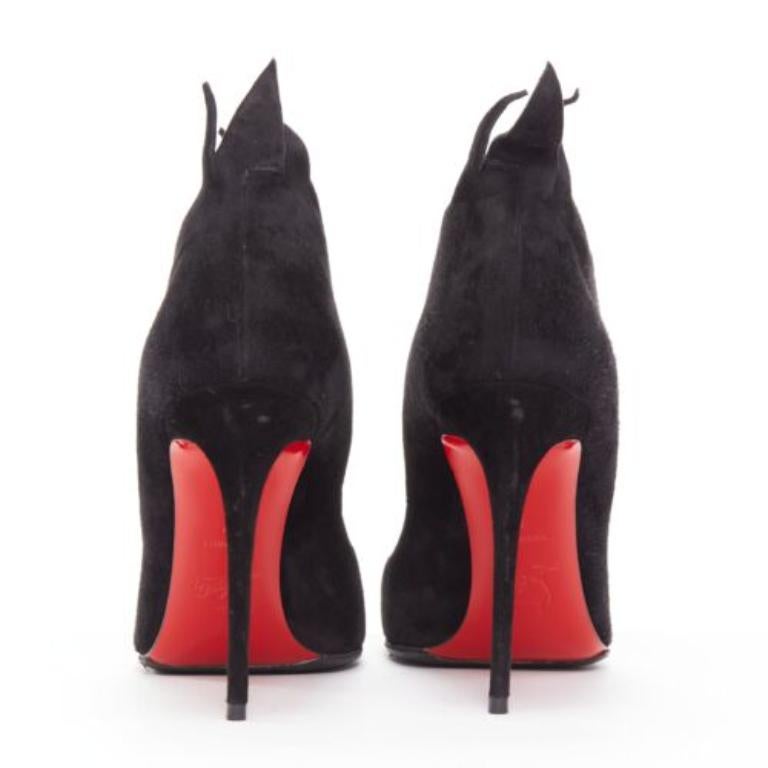 Women's CHRISTIAN LOUBOUTIN Victorina Flame black suede stiletto pigalle pump EU37 For Sale