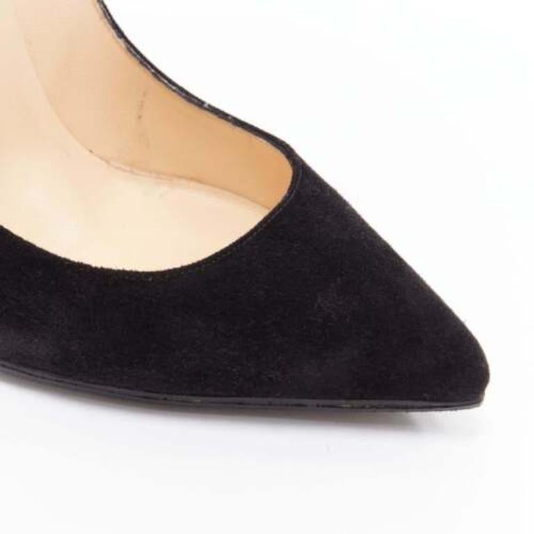 CHRISTIAN LOUBOUTIN Victorina Flame black suede stiletto pigalle pump EU37 For Sale 2