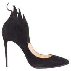 CHRISTIAN LOUBOUTIN Victorina Flame black suede stiletto pigalle pump EU37