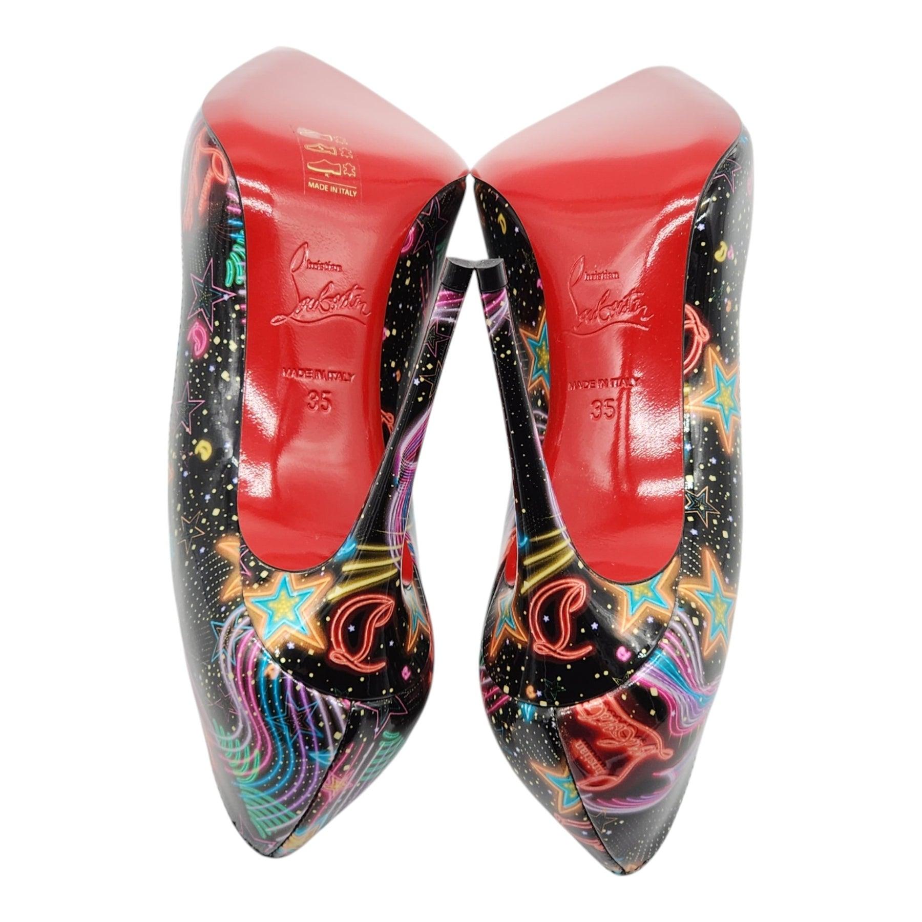 Christian Louboutin Viva Las Vegas Kate Pumps aus Lackleder in Schwarz Größe 35 Damen im Angebot