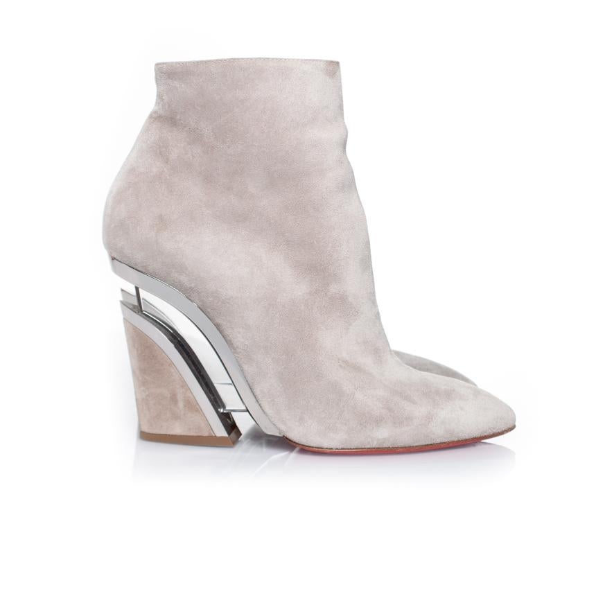Women's Christian Louboutin, Wedge ankle boots in suede