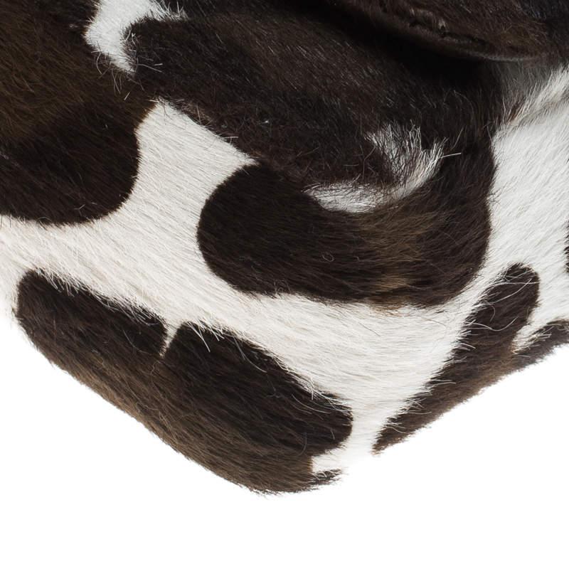 Christian Louboutin White Animal Print Calfhair Mini Sweet Charity Shoulder Bag For Sale 6