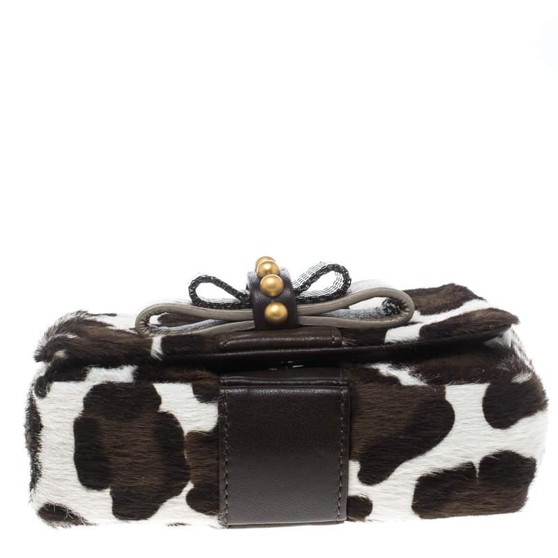 Christian Louboutin White Animal Print Calfhair Mini Sweet Charity Shoulder Bag For Sale 1
