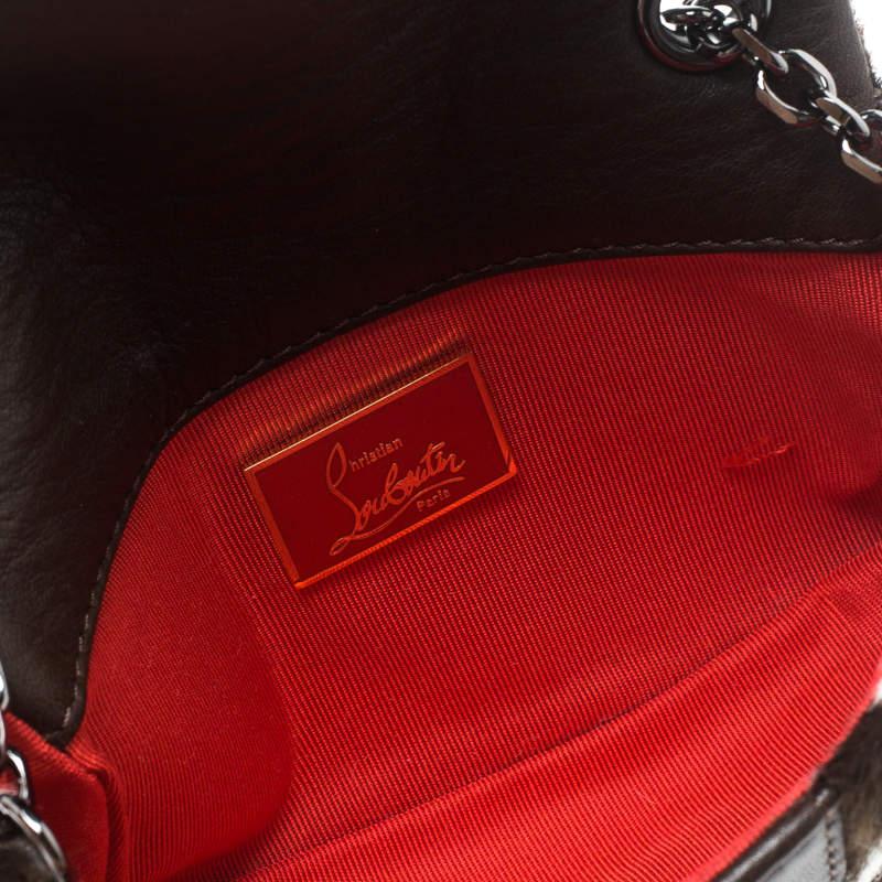 Christian Louboutin mini sac porté épaule « Sweet Charity » en cuir de veau imprimé animal blanc en vente 2