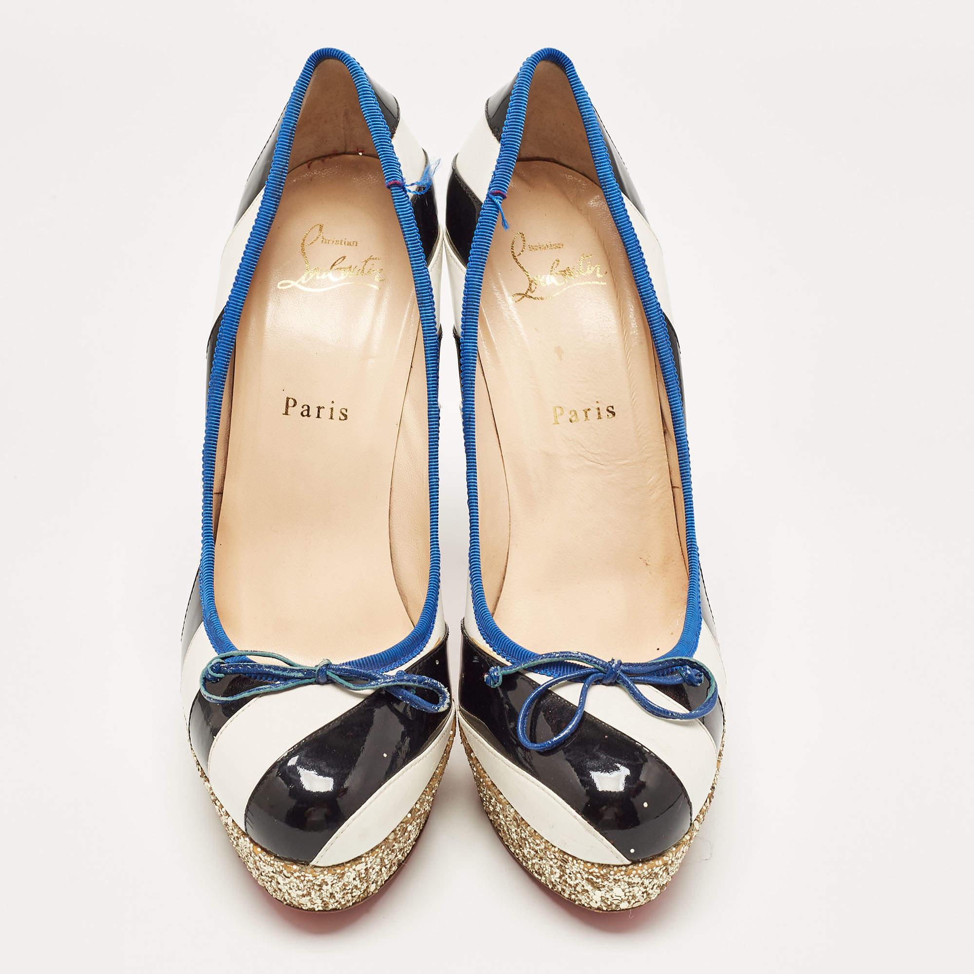 Zeigen Sie einen eleganten Stil mit diesem Paar Pumps. Diese eleganten Schuhe sind aus hochwertigen Materialien gefertigt. Sie sind auf robusten Sohlen und schlanken Absätzen aufgebaut.

Enthält: Original-Staubbeutel

