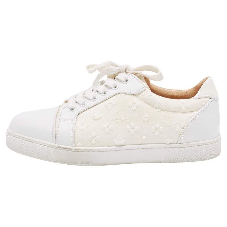 Christian Louboutin White Fabric And Leather Vieira Orlato Trainers  Sneakers Siz For Sale at 1stDibs