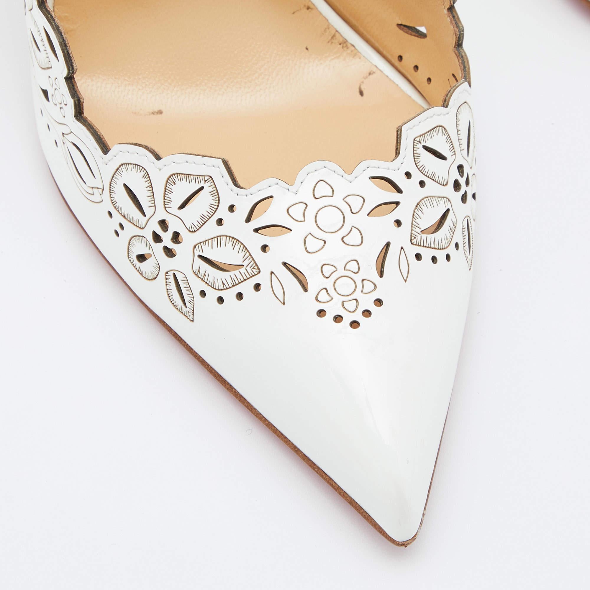 Christian Louboutin White Leather Beloved Pumps Size 38.5 In Good Condition In Dubai, Al Qouz 2