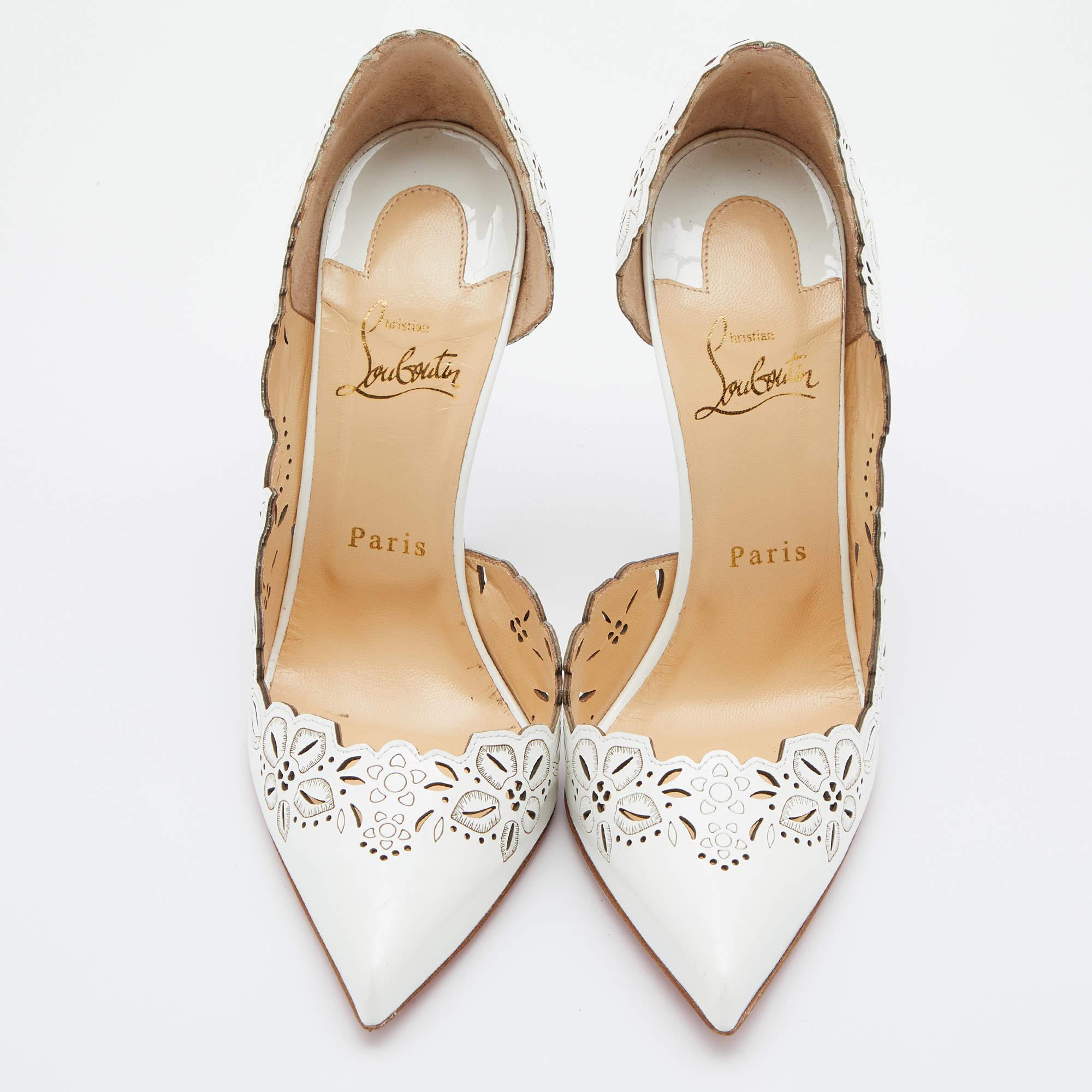 Christian Louboutin White Leather Beloved Pumps Size 38.5 1
