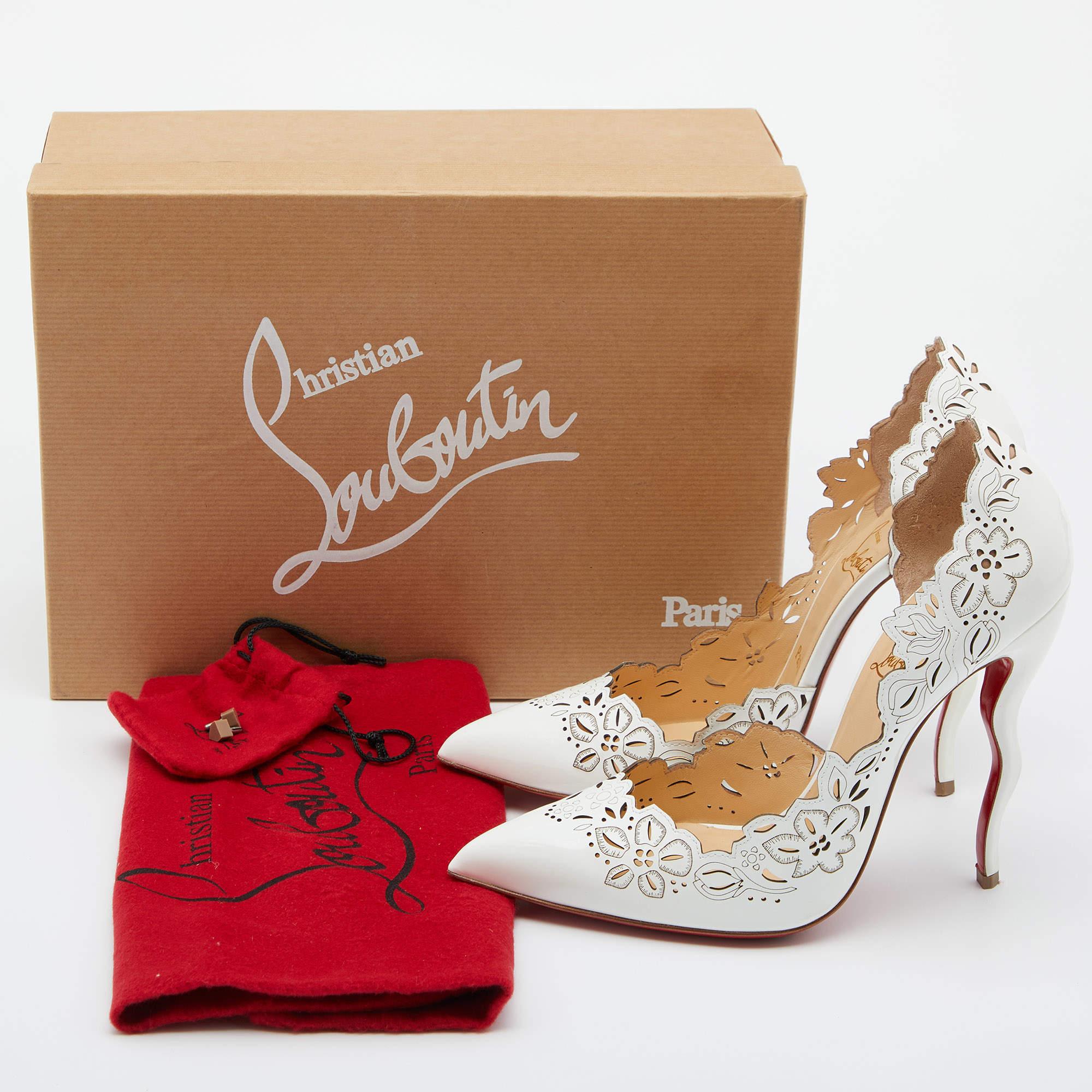 Christian Louboutin White Leather Beloved Pumps Size 38.5 4