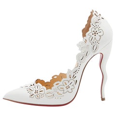 Christian Louboutin White Leather Beloved Pumps Size 38.5