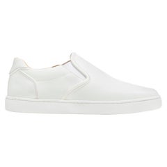 CHRISTIAN LOUBOUTIN white leather classic slip on low top skate sneakers EU43